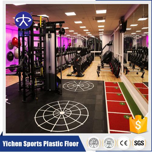 健身房塑膠地板，健身房PVC塑膠地板施工安裝效果